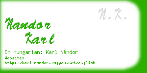 nandor karl business card