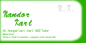 nandor karl business card